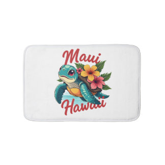 Alfombrilla De Baño Maui Hawaii T Shirt Girl Women Kids Sea Turtle Haw