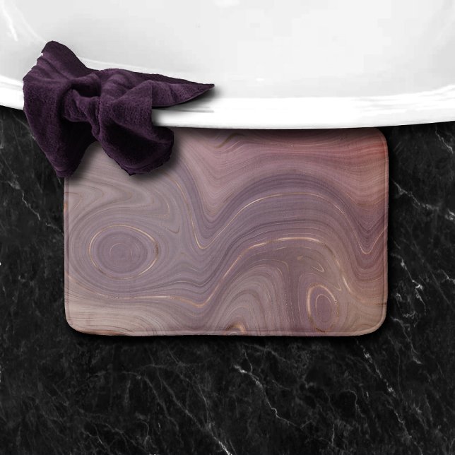 Alfombrilla De Baño Mauve Strata | Agentes de oro rosados y Rosas (Subido por el creador)