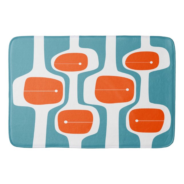 Alfombrilla De Baño MCM Bath Mat - Naranja y Verde azulado (Anverso)