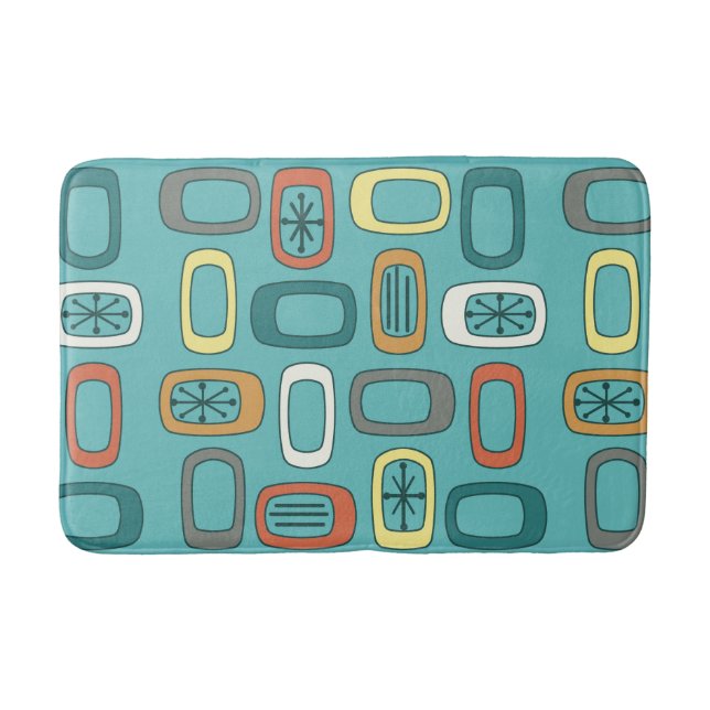 Alfombrilla De Baño MCM Rectángulos redondeados Aquamarine (Anverso)