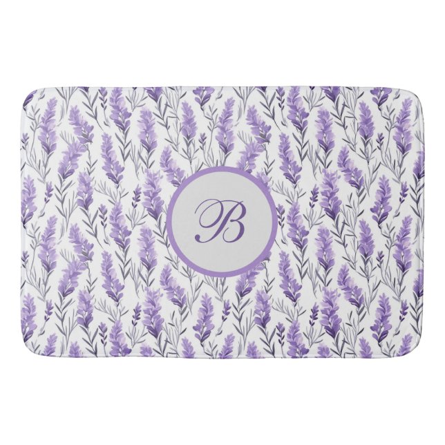 Alfombrilla De Baño Meadows de Lavender Monogramado (Anverso)