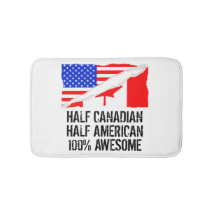 Alfombrilla De Baño Medio impresionante americano a medias canadiense