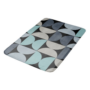 Alfombrilla De Baño Medio siglo Verde azul y gris moderno