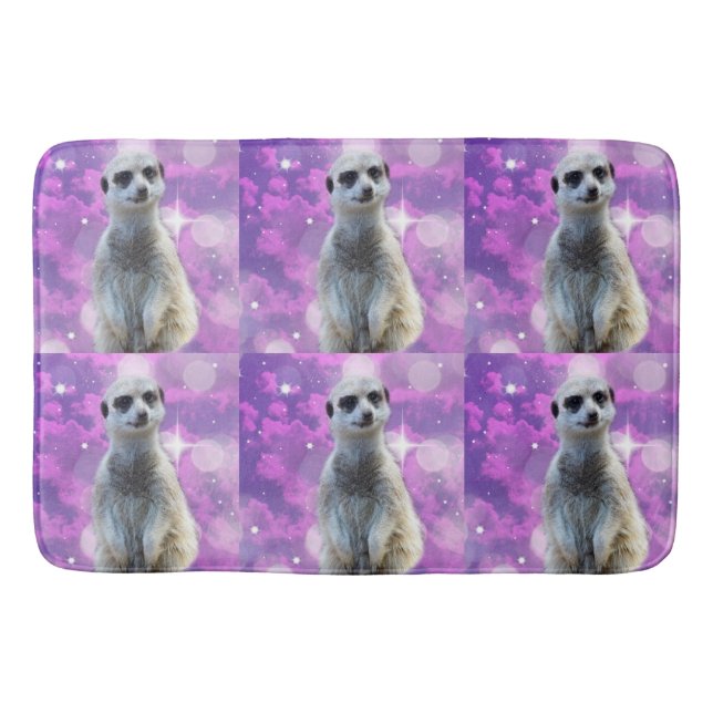 Alfombrilla De Baño Meerkat Pink Purple Sparkle (Anverso)