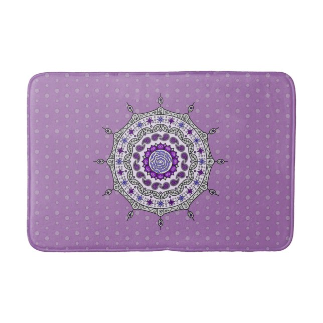 Alfombrilla De Baño Mehndi Fantasy Silver Bath Mat (Anverso)