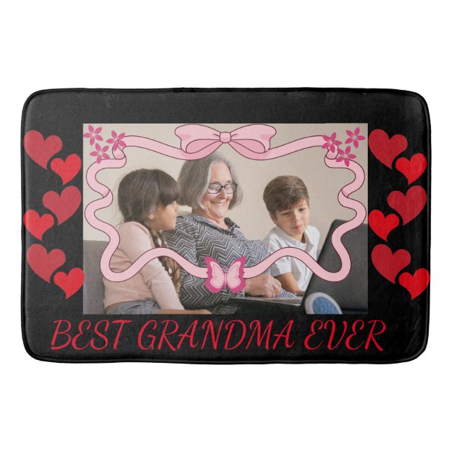 ALFOMBRILLA DE BAÑO MEJOR GRANDMA DE LA HISTORIA CON FOTOS DE NIÑOS (Anverso)