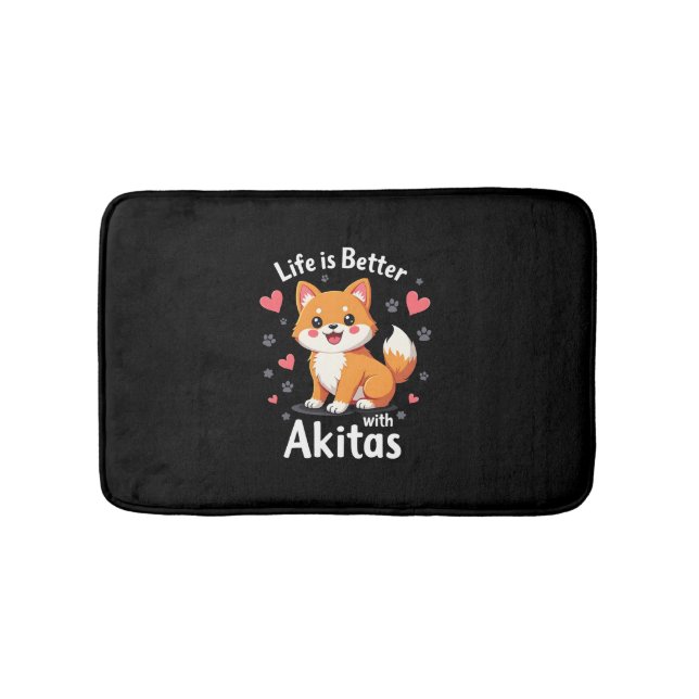 Alfombrilla De Baño Mejor vida con Akita Tank Top (Anverso)