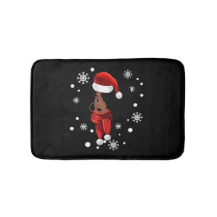 Alfombrilla De Baño Mel, Navidades de ropa de Papá Noel afroamericano