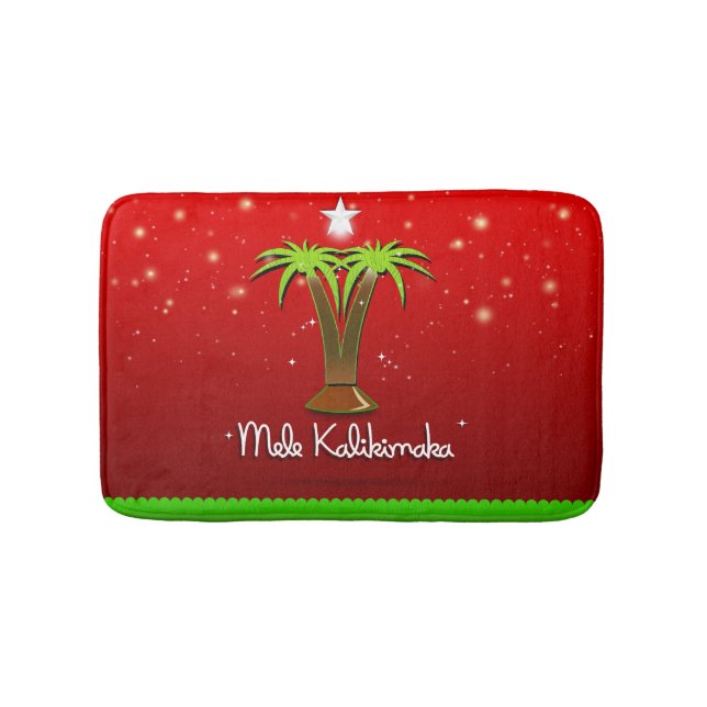 Alfombrilla De Baño Mele Kalikimaka Palm Tree para Navidad (Anverso)
