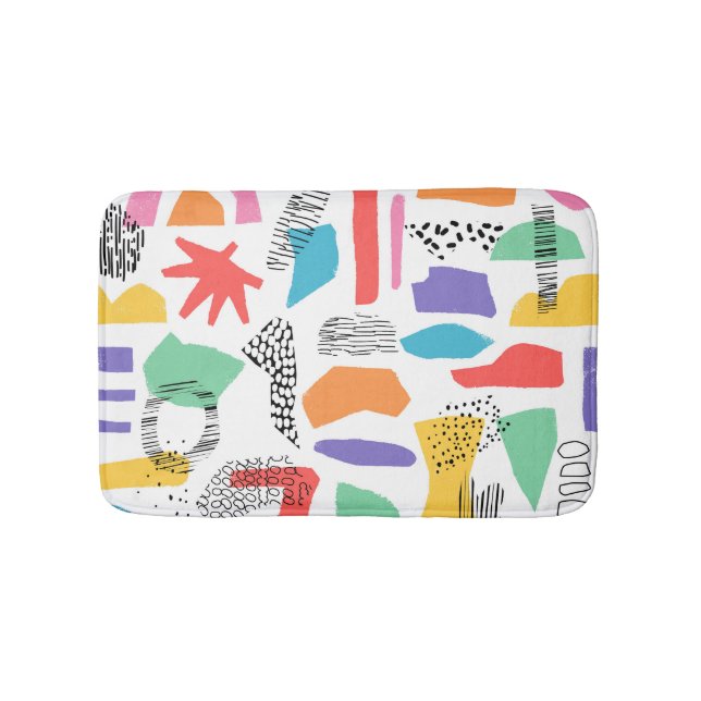Alfombrilla De Baño Memphis Art: Diseño superficial Grunge (Anverso)