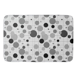 Alfombrilla De Baño Memphis polka puntos negro y blanco, Memphis simpl