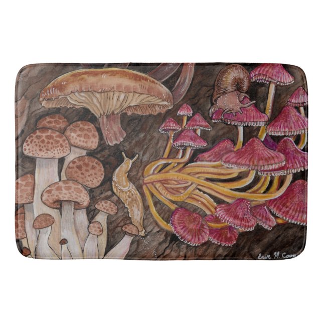 Alfombrilla De Baño Menagerie of Mushrooms (Anverso)