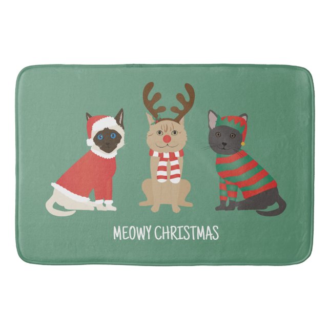 Alfombrilla De Baño Meowy Navidades Cats (Anverso)
