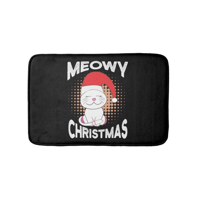 Alfombrilla De Baño Meowy Navidades con gato navidad (Anverso)