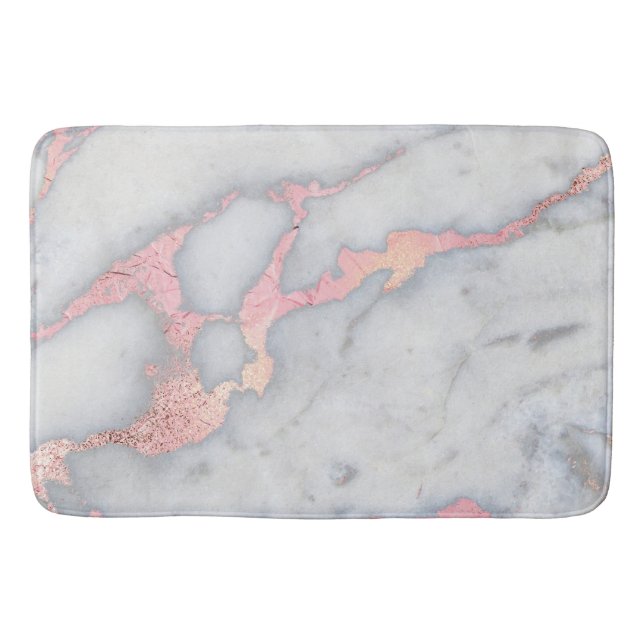 Alfombrilla De Baño Mermaid Rosegold Purpurina Marble (Anverso)
