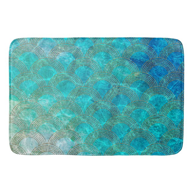 Alfombrilla De Baño Mermaid Scales Beach Summer Water Sea Fun (Anverso)