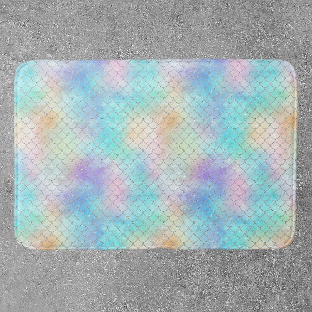 Alfombrilla De Baño Mermaid Scales Pink Blue (Subido por el creador)