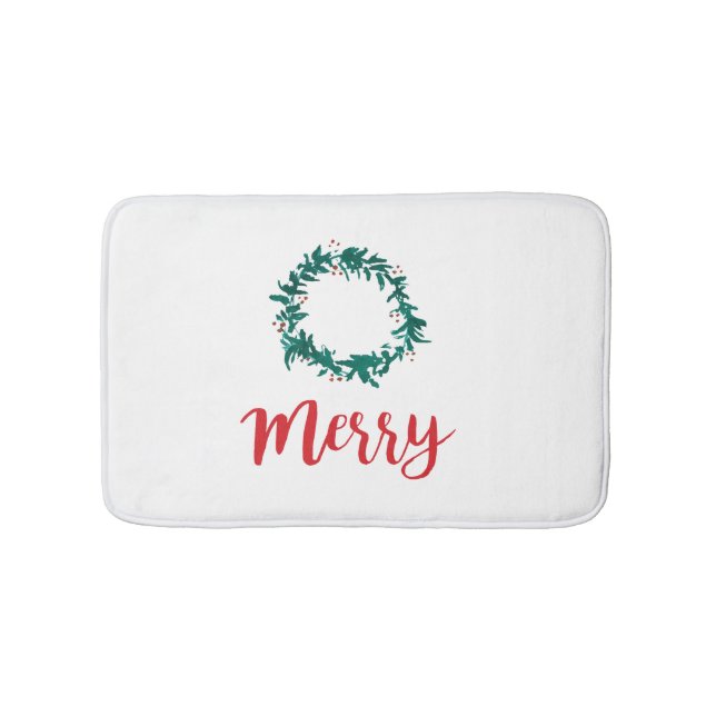 Alfombrilla De Baño Merry Holiday Wreath Bath Mat (Anverso)