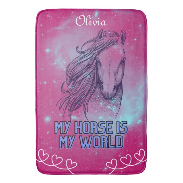 Alfombrilla De Baño Mi Caballo Es Mi Magenta Mundial (Frente vertical)