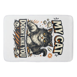 Alfombrilla De Baño Mi Gato No Te Quiere Retro