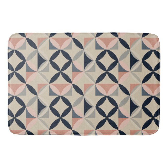 Alfombrilla De Baño Mid Century Modern Geometric Abstract Pattern  (Anverso)