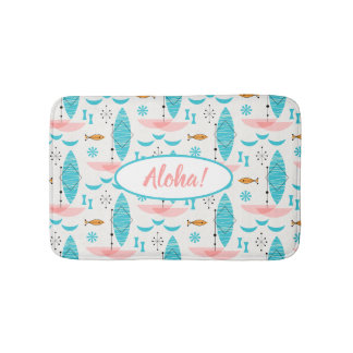 Alfombrilla De Baño Mid Century Pink Catamaran