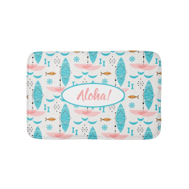 Alfombrilla De Baño Mid Century Pink Catamaran (Anverso)