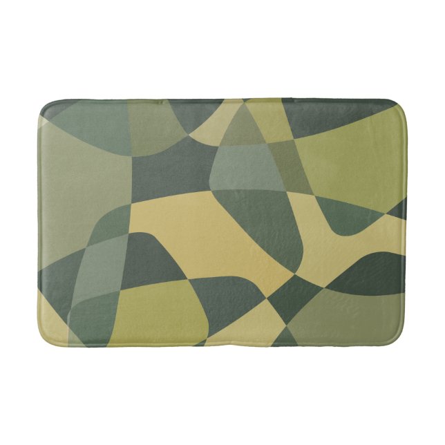 Alfombrilla De Baño Mid Century Rock Layers Green (Anverso)