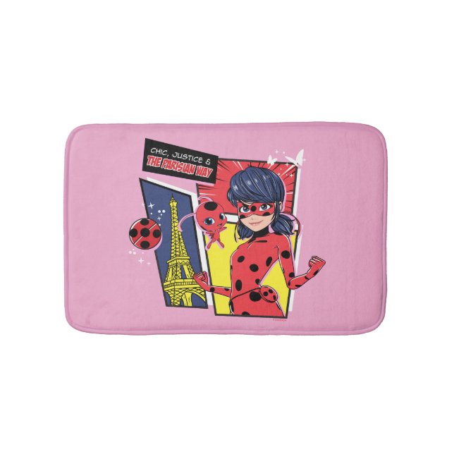 Alfombrilla De Baño Milagroso Comic Ladybug Parisian Way (Anverso)