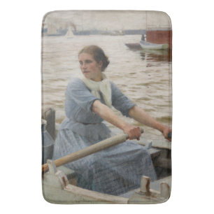 Alfombrilla De Baño Milk Maid en un barco de remo (por Albert Edelfelt