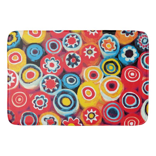 Alfombrilla De Baño Millefiori Abstract Fine Flower Floral (Anverso)
