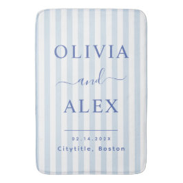 Alfombrilla De Baño Minimal and Chic Blue French Personalized Wedding