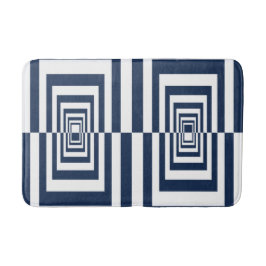 Alfombrilla De Baño Minimalista Moderno Geométrico Azul Marino