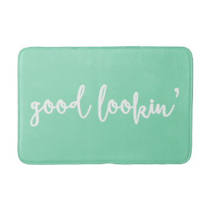 Alfombrilla De Baño Mint Good Lookin' Calligraphy Script Mat