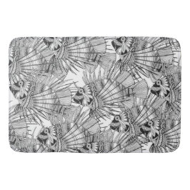 Alfombrilla De Baño mirador de pescado blanco negro