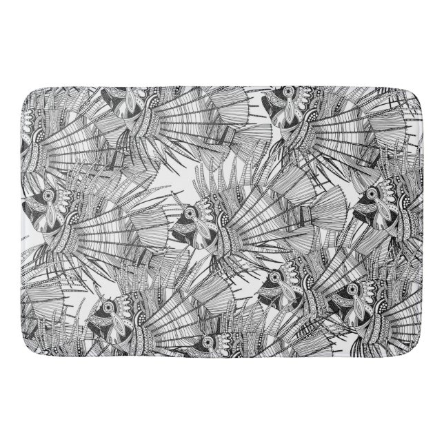 Alfombrilla De Baño mirador de pescado blanco negro (Anverso)