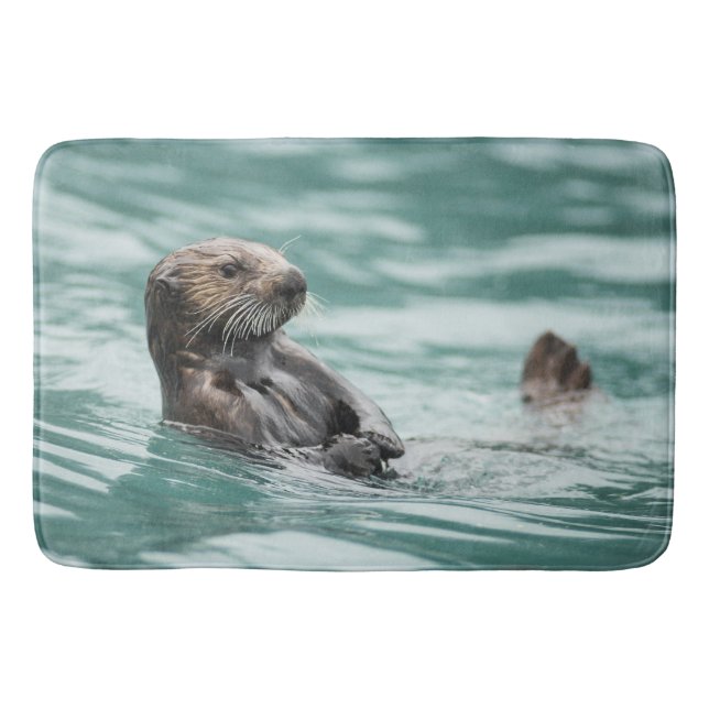 Alfombrilla De Baño Mirando el Otter marino (Anverso)