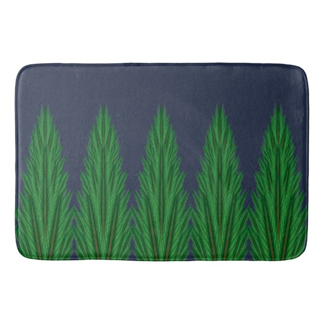 Alfombrilla De Baño Mirrored Pines Midnight Bath Mat (Anverso)