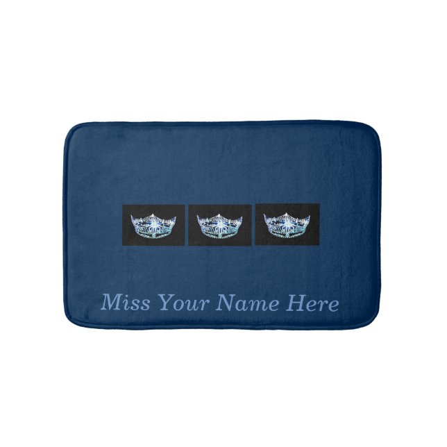 Alfombrilla De Baño Miss America Blue Crown Bath Mat (Anverso)