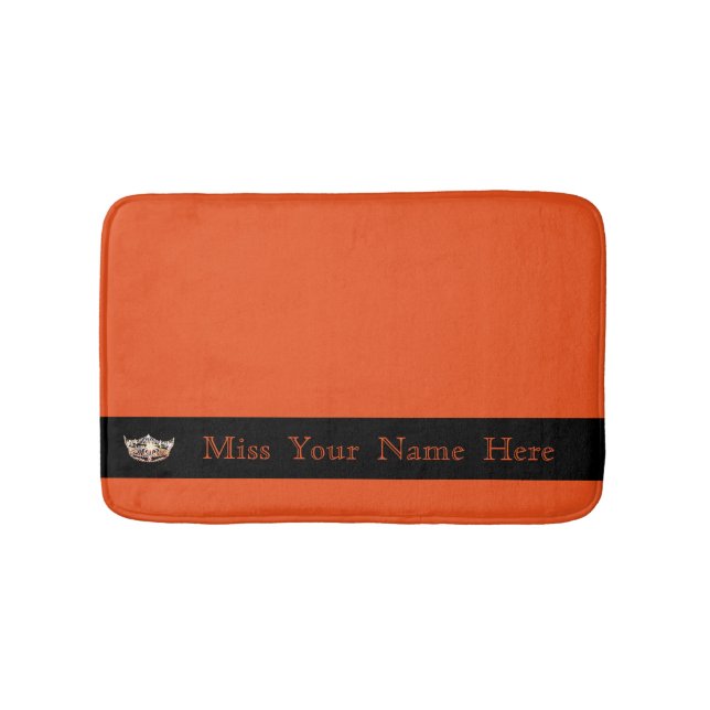 Alfombrilla De Baño Miss América Naranja Crown Bath Mat (Anverso)