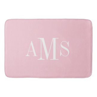 ALFOMBRILLA DE BAÑO MODA BATH MAT_BONITO PINK SÓLIDO/ BLANCO /MONOGRAM