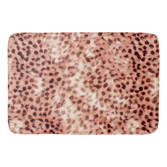 Alfombrilla De Baño Moda Bonito Girly Rosa Gold Leopard (Anverso)