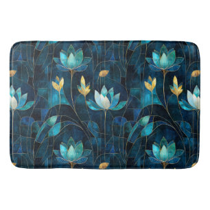 Alfombrilla De Baño Moda crisantemo verde azulado
