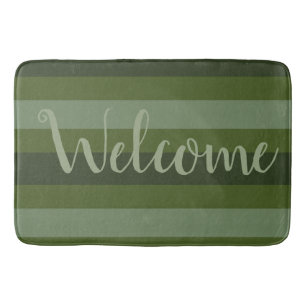 Alfombrilla De Baño Moda de bienvenida de banda verde Elija su tamaño