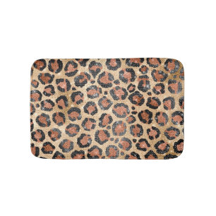 Alfombrilla De Baño Moda de lujo Impresión de animales de leopardo neg