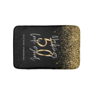 Alfombrilla De Baño Moda de purpurina de oro de tipografía moderna 50
