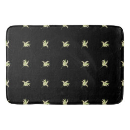 Alfombrilla De Baño Moda Lily-of-the-Valley Floral Motif Black