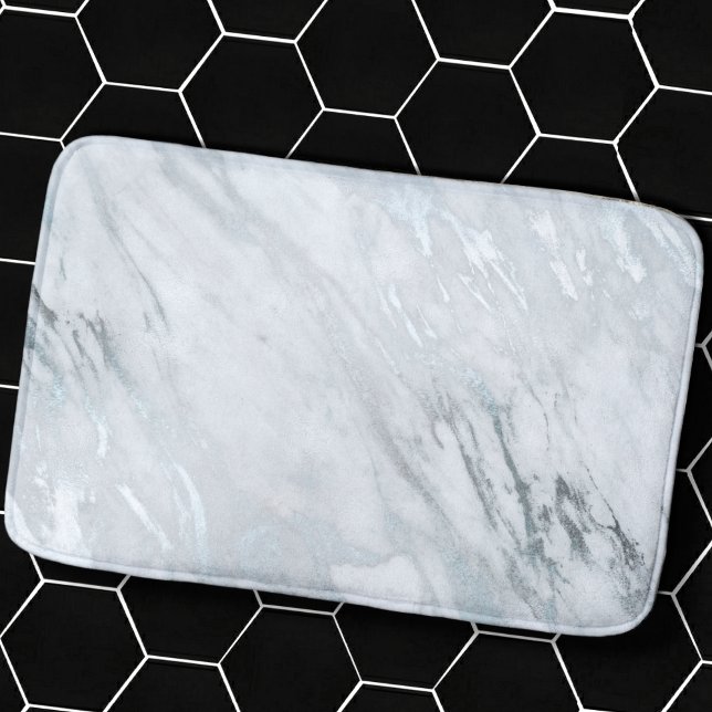 Alfombrilla De Baño moda lux Relieve metalizado metálico plateado y má (Subido por el creador)