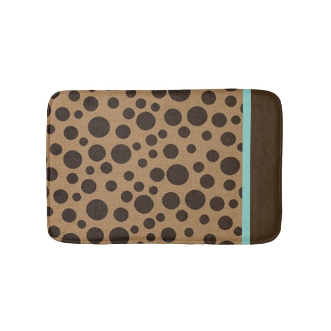 Alfombrilla De Baño Moda Marrón Polka Dot Bathmat (Anverso)
