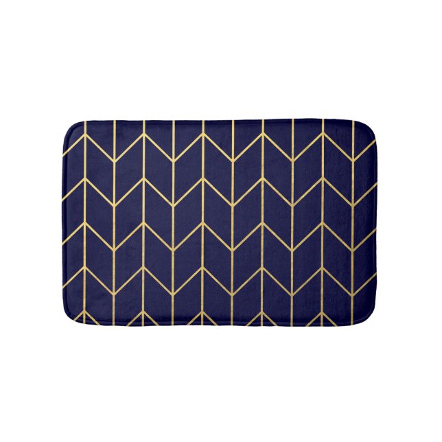 Alfombrilla De Baño Moda moderna de los azules marinos de Chevron del (Anverso)